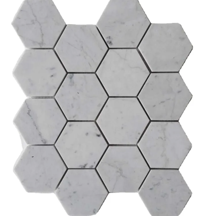 Premium kalite taş arabescato mermer 2 inç mozaik duvar zemini