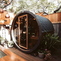Cabine de sauna infrarouge lointain à énergie solaire de luxe moderne, finition anti-UV, utilisation facile, design léger, prêt à l'emploi, usage commercial