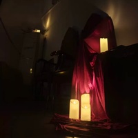 Lilin Elektronik LED Kustom Grosir, Lampu Lilin Plastik Simulasi Api Berayun, Dioperasikan dengan Baterai untuk Dekorasi Rumah