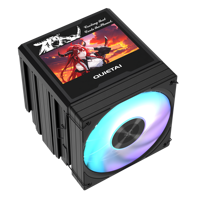 FEZCOOL AV660 6 Heat Pipe Dual-Tower CPU Cooler, Senyap, Kompatibel Semua Platform, Pendingin Udara dengan Layar LCD ARGB