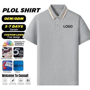 Polos de Golf de Manga Corta para Hombre, Verano, con Logotipo Personalizado, Diseño Sólido con Técnica de Bordado - Product Image 3