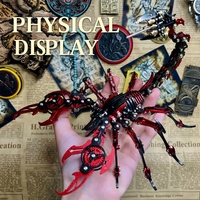Juguete Educativo Mecánico de Precisión Scorpion Negro-Rojo con Esquema de Colores Mejorado, Ensamblaje de Metal, 454 Piezas, Rompecabezas 3D para Niños