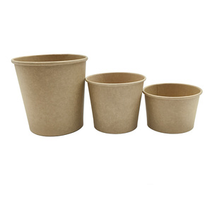 Logo personnalisé 500 750 1000 ML jetable alimentaire à emporter boîte à soupe conteneur bols à salade bol <span class=keywords><strong>en</strong></span> papier kraft avec couvercle - Product Image 3