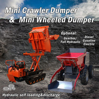 Mini-dumper chenillé compact 1T à chargement automatique, hydraulique, sur chenilles en caoutchouc, pour le transport de matériaux de construction - Prix usine