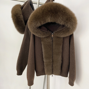 Manteau de luxe OFTBUY en vraie fourrure de renard pour femme, veste à capuche en fourrure naturelle, haute qualité, chaud pour l'hiver, haut de gamme, vente en gros premium - Product Image 3