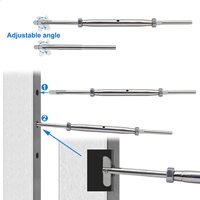 1/8 matériel de tendeur de swage UNIQUEMENT pour poteau en métal montage mural poteau d'angle 180 escalier de pont à angle réglable T316