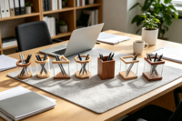 Porte-stylos en bambou naturel, porte-stylos de bureau en bois écologique, organiseur de papeterie multifonctionnel pour stylos, marqueurs, maison, bureau, école