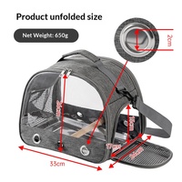 Sac à dos de transport carré pour animaux de compagnie avec fermeture éclair, bretelles réglables, sac de voyage portable pour oiseaux et chats, fournitures pour animaux de compagnie