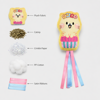Jouet en peluche pour chat Famipet, nouveau design printanier coloré et mignon, doux, à effet froissé, avec herbe à chat, fabriqué sur mesure