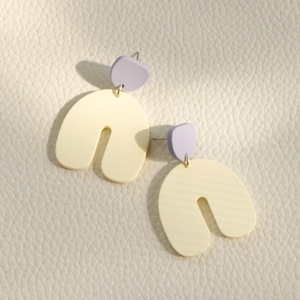 Fashion Simple Handmade Geometric Big <strong>U</strong> <strong>Shape</strong> Acrylic Drop Dangle <strong>Earrings</strong> for Women Girls Clay Statement <strong>Earrings</strong> - Product Image 4