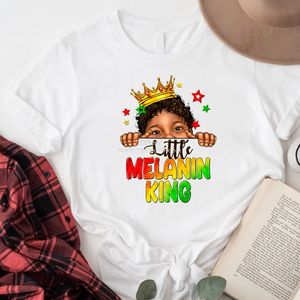 Black Boy Little Melanin King Black History DTF Impression par transfert de chaleur Fer sur autocollants Sublimation pour sacs de chemise de vêtement - Product Image 3