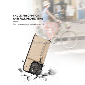 मोबाइल फोन के मामले में कार्डधारक चमड़े का क्रॉसबॉडी फोन मामले में सिक्का पाउच - Product Image 2