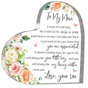Placa de Acrílico con Forma de Corazón, Diseño Moderno Personalizado, Impresión UV, Regalo para Parejas Recién Casadas, Recuerdo - Product Image 6