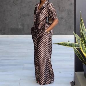 Ensemble africain 2 pièces pour femme : chemise à col tailleur pied-de-poule à manches courtes et pantalon décontracté – Tendance - Product Image 4