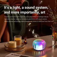 Haut-parleur portable mini en plastique transparent avec horloge, lampe d'ambiance RGB colorée en cristal pour haut-parleur
