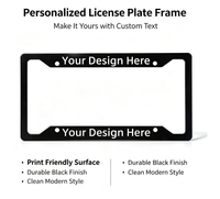 Cadre de plaque d'immatriculation BOLONG à 4 trous, norme américaine, en ABS, support de plaque d'immatriculation personnalisé, cadre de plaque d'immatriculation de voiture avec logo personnalisé