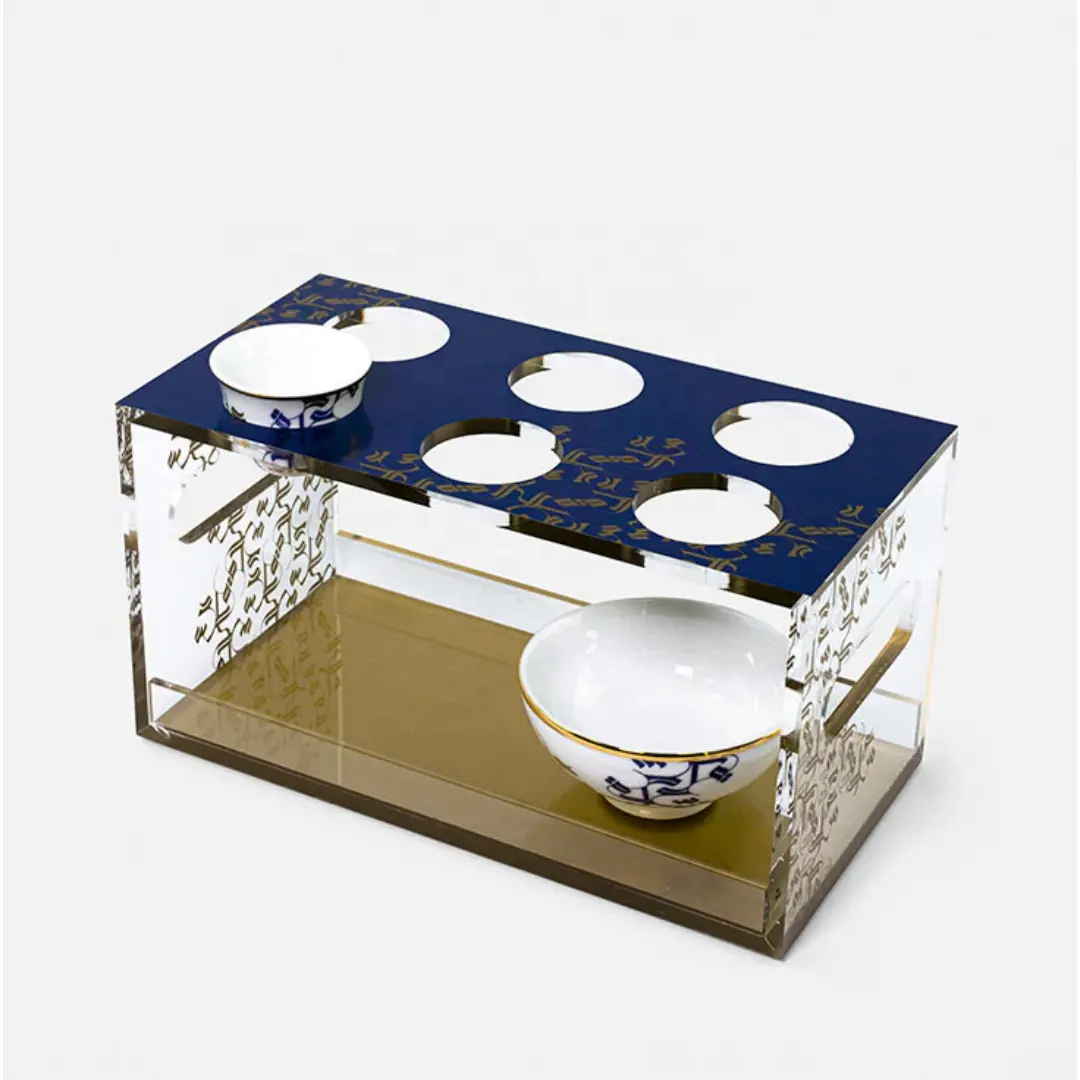 custom luxury desk acrylic coffee cup holder tray arabic coffee cup stand Acrylic Tea Coffee Cup Stand