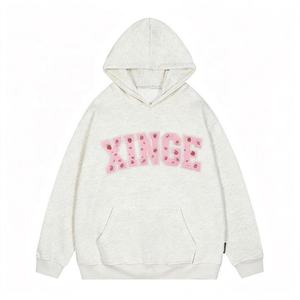 Hoodie Homme Oversize 2026 Style Américain Original avec Logo, Broderie 3D et Lettres Imprimées, Coupe Boxy Épaules Tombantes, Streetwear - Product Image 1
