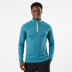 Camiseta Deportiva de Manga Larga con Media Cremallera para Hombre, Color Azul Verde Azulado, Transpirable, de Secado Rápido, para Ciclismo - Product Image 1