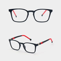 Vente en gros usine – Lunettes rectangulaires pour enfants, montures optiques TR90, verres acryliques durables à 180 degrés, branches en caoutchouc effet diamant, sans MOQ