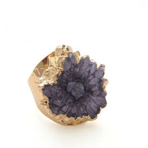Anillos ajustables de piedra de ágata para hombre y mujer, anillos de compromiso clásicos de latón Natural, superventas - Product Image 2