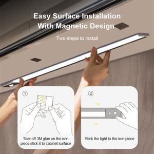 Lumière LED rechargeable à intensité variable pour intérieur, avec détecteur de mouvement sans fil par geste de la main, pour sous les armoires de cuisine, les placards et les penderies - Product Image 2