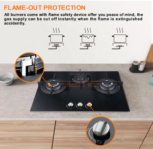 Estufa de Gas Empotrable de 70cm con Doble Quemador Wok y 3 Quemadores, Vitrocerámica para Instalación en el Hogar - Product Image 4