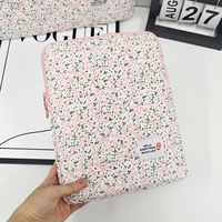 Housse mignonne pour ordinateur portable, étuis de transport matelassés imprimés de fleurs de 14 à 16 pouces, accessoires de protection rembourrés souples floraux