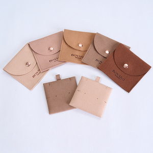 Pochette à bijoux en microfibre suédée avec fermeture à pression, emballage cadeau personnalisé Boyang - Product Image 4