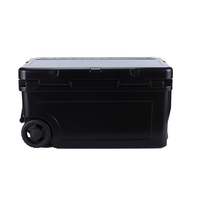 Glacière isotherme portable OEM en PE rotomoulé 55QT, moderne et réutilisable, avec roues, pour glace sèche, logo personnalisé, pour la pêche et le transport de denrées alimentaires