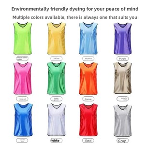 Gilets d'entraînement de football personnalisés, uniformes d'équipe, gilets promotionnels d'exercice, unisexe, polyester, col en V, sans manches, coupe ample - Product Image 5