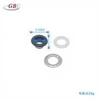 Œillets en acier inoxydable colorés bleu marine 5*9.5*4.5mm en stock pour étiquettes, lacets, cordes, chaussures et vêtements
