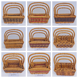 Cesto da Picnic in Salice Economico per Ordini Campionari, Artigianato Naturale in Salice, Cesti Intrecciati Durevoli per Frutta e Pane - Product Image 6