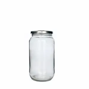 vaso di 10 litri Suppliers-1000ml 1 litro di stoccaggio rotondo conserviera marmellata miele gelatina bottiglie vaso vaso di vetro con coperchio