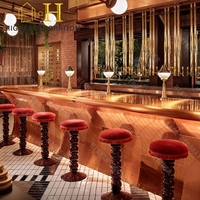 Tables et chaises faciles à nettoyer personnalisées pour la décoration de restaurant Conception de comptoir de café de style rose d'hôtel et de restaurant