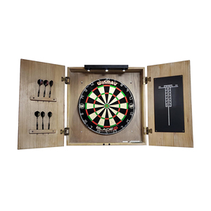 Jeu de fléchettes décoratif, ensemble d'armoires de jeu de fléchettes électroniques, portes en bois, tableau de bord intégré, salles de jeux familiales - Product Image 2