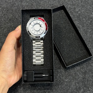 Montre de luxe pour homme en acier inoxydable avec pointeur magnétique à billes de fer, design créatif, montre à quartz pour homme - Product Image 5