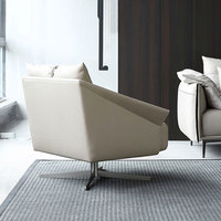 Fauteuil pivotant moderne en similicuir PU, fauteuil lounge rotatif à 360°, siège modulaire pour salon, bureau, chambre, hôtel, école, hôpital