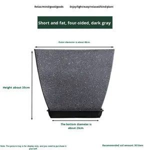 Maceta <span class=keywords><strong>de</strong></span> Plástico Imitación <span class=keywords><strong>Piedra</strong></span>, Extra Grande, Diseño Minimalista, Resistente y Duradera, para Árbol del Dinero, Venta Directa <span class=keywords><strong>de</strong></span> Fábrica - Product Image 6