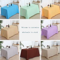 Tafellinnen Groothandel Op Maat Effen Kleur 100% Polyester Ontwerp Effen Kleur Hotel Party Woonkamer Tafelkleed Tafelkleden