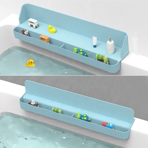 <span class=keywords><strong>Garde</strong></span>-boue pour baignoire Barrière d'eau en silicone pour baignoire Rangement anti-éclaboussures Plateau à ventouse Rangement anti-dérapant pour porte-jouets - Product Image 2