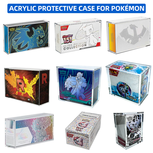 UV Acrylic Game Card TCG ETB SPC UPCmoltres Upc case 151 Booster Bundle Display Box With Magnetic Lid Acrylic Booster Box Cases