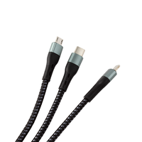 Nuevo cable de datos USB de 1,2 M para cargador de teléfono móvil Carga rápida 100W Tipo C 3 en 1 Cable