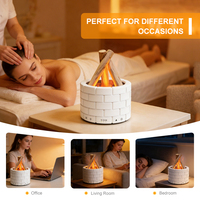 Humidificateur ultrasonique à flamme de feu d'huile essentielle simulant le diffuseur d'arômes à lumière de flamme avec logo personnalisé OEM