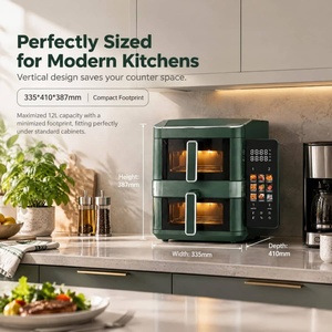 Freidora <span class=keywords><strong>de</strong></span> Aire 12l Digital Multifunción Doble Puerta Apilable con Más <span class=keywords><strong>de</strong></span> 25 Accesorios y <span class=keywords><strong>Libro</strong></span> <span class=keywords><strong>de</strong></span> <span class=keywords><strong>Recetas</strong></span> Personalizable - Product Image 4