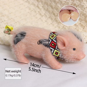 Mini muñeca de cerdo de silicona realista de 14CM, juguete educativo de silicona suave para niños, los mejores regalos para niños - Product Image 2