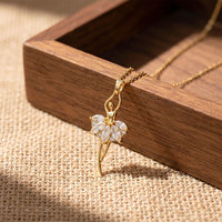 Collier de danseuse de ballet en diamant, exquis et polyvalent. Colliers de luxe au design unique, plaqués or 18 carats, bijoux pour femmes, cadeau