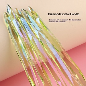 Ensemble de 5 pinceaux à paupières en fibres synthétiques <span class=keywords><strong>diamant</strong></span>ées, design dégradé coloré pour le maquillage des yeux et des sourcils - Product Image 6
