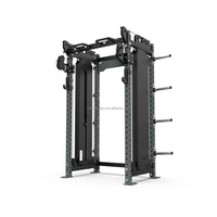 Équipement de musculation multi-stations commercial, rack d'entraînement fonctionnel compact, rack à squats avec barre de traction latérale et barre de traction verticale
