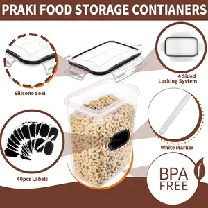 Lot de 24 boîtes à céréales en plastique sans BPA, boîte hermétique et étanche pour le stockage des aliments secs